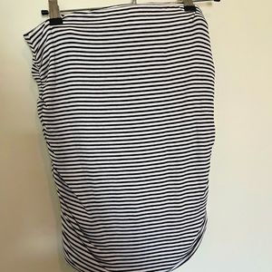Express Black and White Striped Pencil Skirt